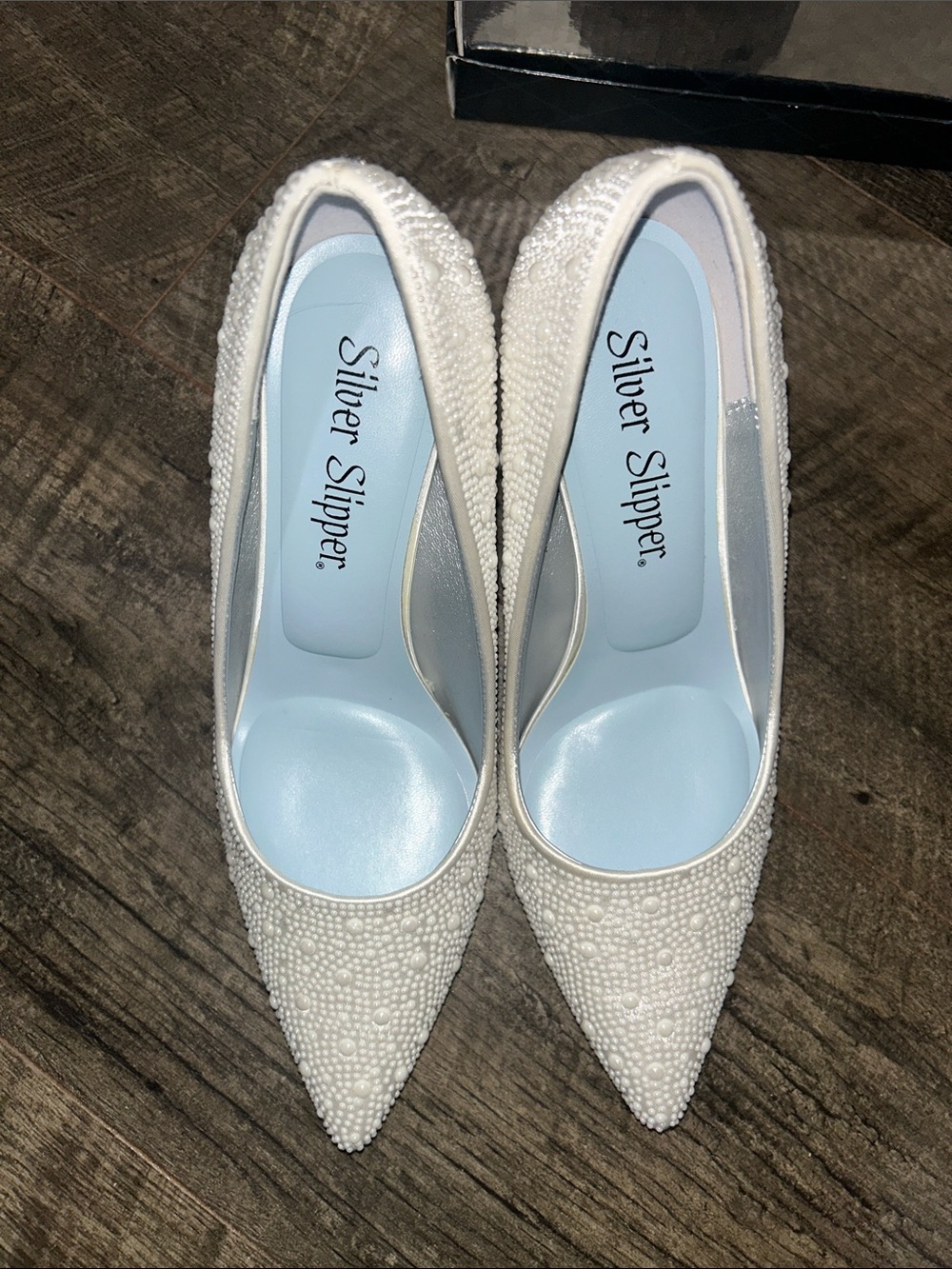 Silver Slipper Women’s Heels - White